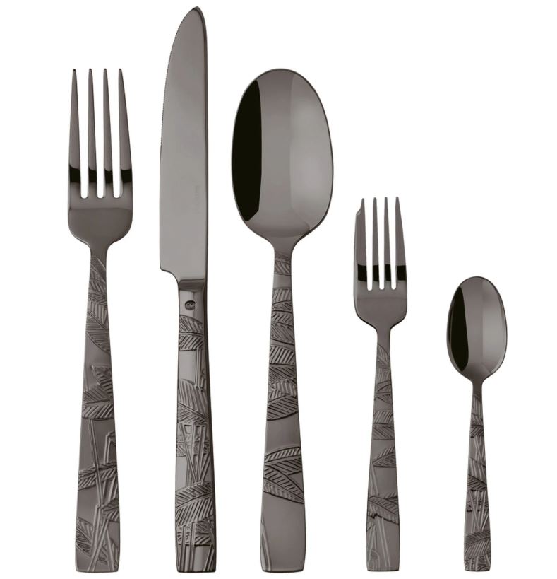 SAMBONET JUNGLE SET POSATE 30 PEZZI INOX PVD NERO MONOBLOCCO