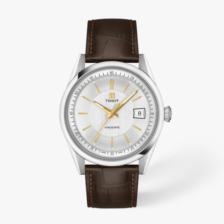 TISSOT VISODATE 39MM BROWN/SILVER T1574071603100