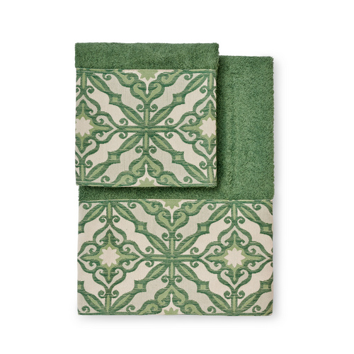 MONNALISA PANTELLERIA PAIR OF TOWELS 40X60-60X110 GREEN