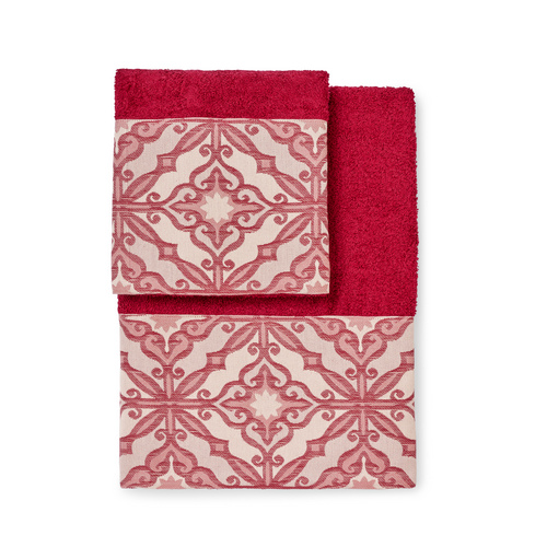 MONNALISA PANTELLERIA PAIR OF TOWELS 40X60-60X110 RED