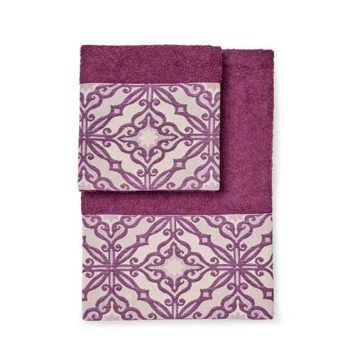 MONNALISA PANTELLERIA PAIR OF TOWELS 40X60-60X110CM PURPLE
