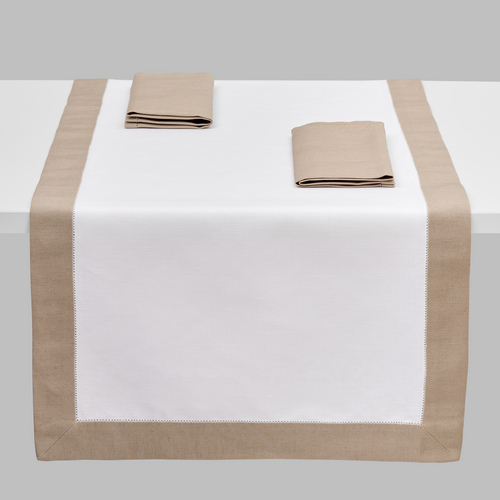 MONNALISA MONTICELLO RUNNER WHITE FOR 2 WITH NAPKINS