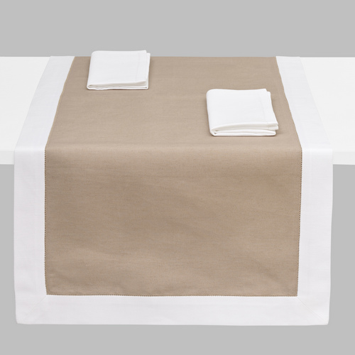 MONNALISA MONTICELLO RUNNER SAND FOR 2 WITH NAPKINS