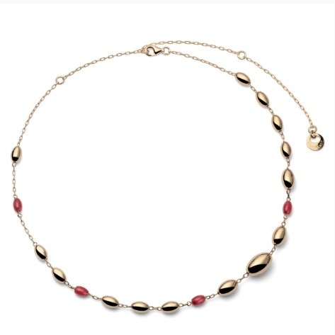 UNOAERRE BOULE COLLANA IN ARGENTO DORATO E CORALLO 703YHW4444 6708