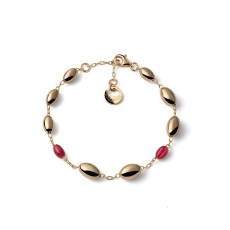 UNOAERRE BOULE BRACCIALE IN ARGENTO DORATO E CORALLO 703YHW44441 6711