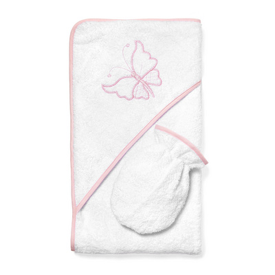 MONNALISA FARFALLA BATHROBE WITH GLOVE 0/1 YEARS