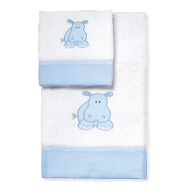 MONNALISA IPPO BABY PAIR OF TOWELS 40X60 60X110