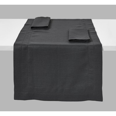 MONNALISA PORTOFINO GREY RUNNER WITH 2 NAPKINS - IN LINEN