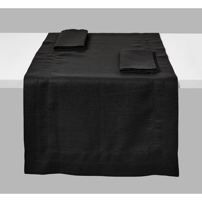 MONNALISA PORTOFINO BLACK PLACEMAT WITH 1 NAPKIN - IN LINEN