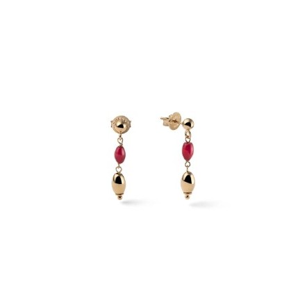 UNOAERRE BOULE ORECCHINI IN ARGENTO DORATO E CORALLO 703YOV7738000 6714