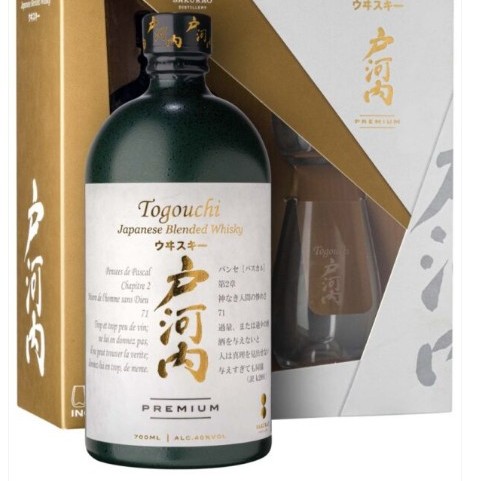 TOGOUCHI PREM. JAPAN BLENDED WHISKY 70CL 40% GIFT PACK +2 GLASS 1706609
