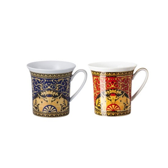 VERSACE MEDUSA RED/BLUE 2 MUGS SET 403770