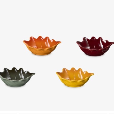 LE CREUSET STONEWARE SET OF 4 LEAF MULTICOLOR 89077002129009