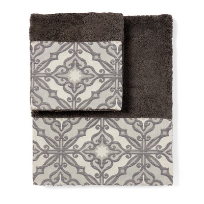 MONNALISA PANTELLERIA ANTRACITE PAIR OF TOWELS 40X60-60X110