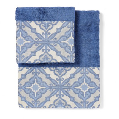 MONNALISA PANTELLERIA BLUE PAIR OF TOWELS 40X60-60X110
